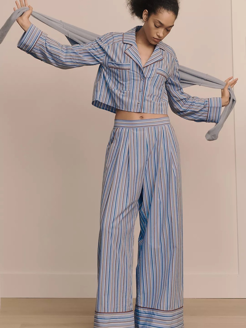 By Anthropologie Crop Pajama Shirt - Picture 4 of 5